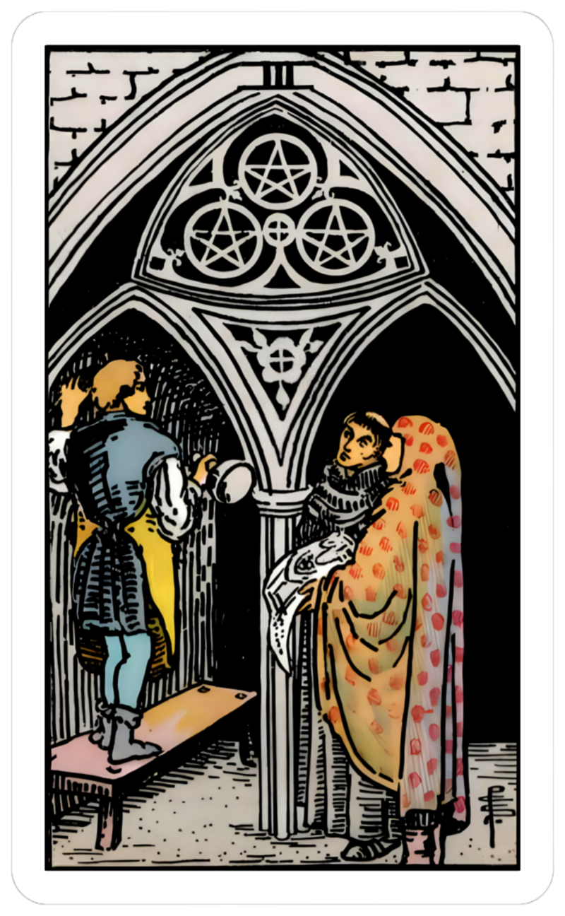 3 pentacles card